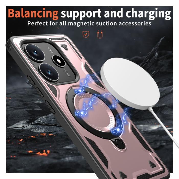 Bild 3,  Xiaomi Redmi Note 14 5G Skal MagSafe Kickstand Hybrid Roséguld