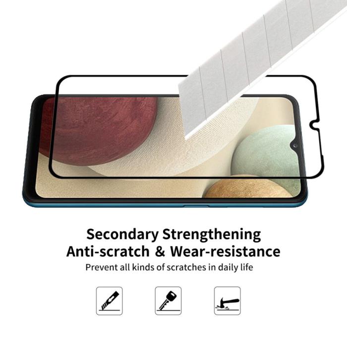 Bild 5, HAT PRINCE Samsung Galaxy A12 - HAT PRINCE Heltäckande Skärmskydd I Härdat Glas