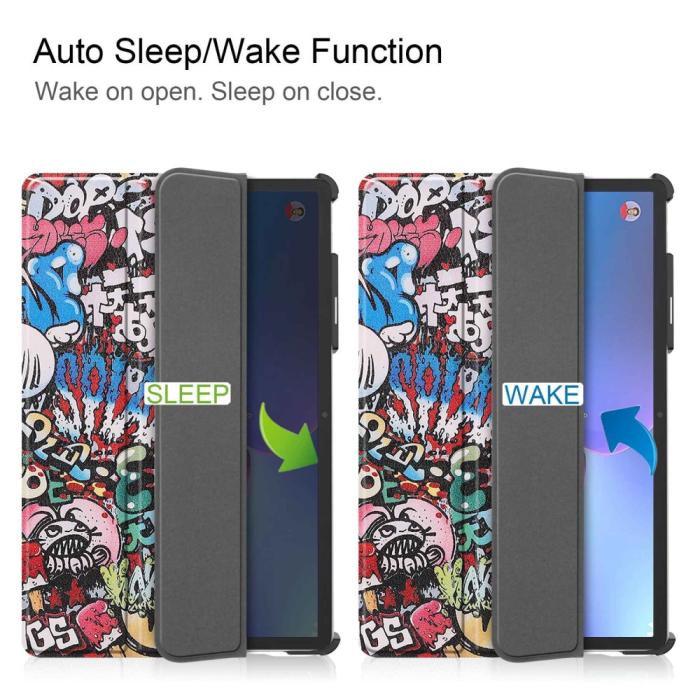 Bild 5,  Lenovo Tab P11 Pro Gen 2 Fodral Tri-Fold Graffiti