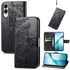  Samsung Galaxy S25 Edge Fodral Med Fj&auml;ril Tryck Svart