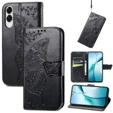  Samsung Galaxy S25 Edge Fodral Med Fj&auml;ril Tryck Svart