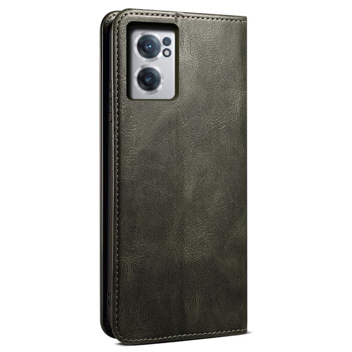 Bild 3,  OnePlus Nord CE 2 5G Fodral Flip Crazy Horse Grön