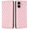  iPhone 16 Plus Fodral Diamond Flip Läder Rosa