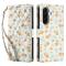  Samsung Galaxy A57 5G Fodral Rhombus Läder Blommor Vit