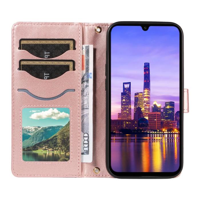 Bild 2,  Samsung Galaxy A16 / A26 5G Fodral Rhombus Läder Roséguld