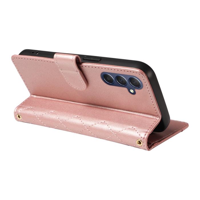 Bild 4,  Samsung Galaxy A16 / A26 5G Fodral Rhombus Läder Roséguld
