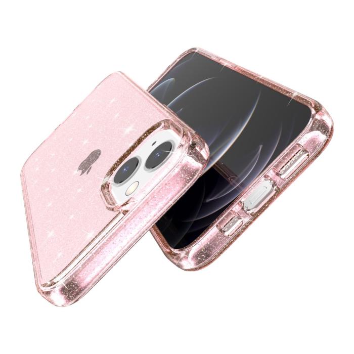 Bild 6,  iPhone 15 Skal Hybrid Glitter Rosa