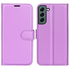  Samsung Galaxy S23 Plus Fodral Litchi L&auml;der Lila
