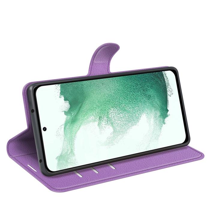 Bild 3,  Samsung Galaxy S23 Plus Fodral Litchi Läder Lila