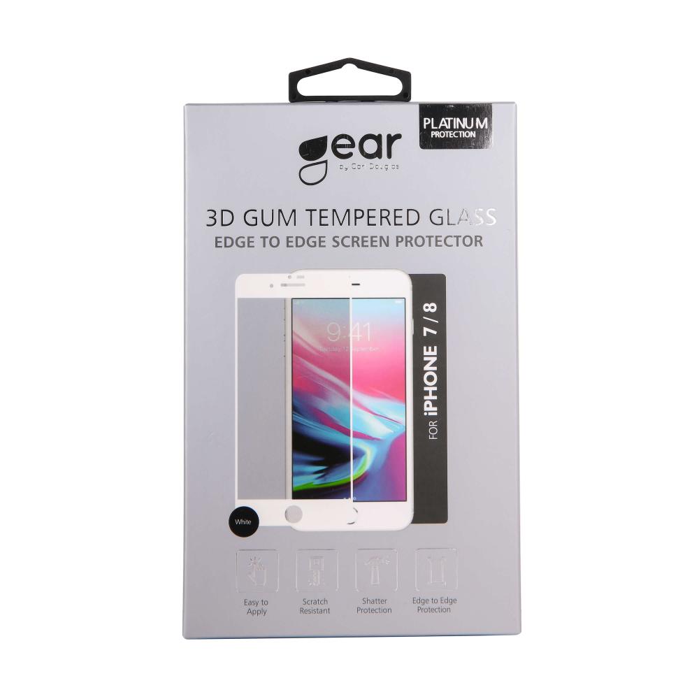 Gear GEAR iPhone 6/7/8/SE Skärmskydd 3D Heltäckande Vit