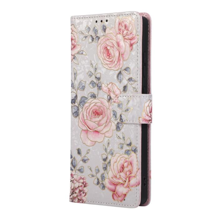 Bild 5,  Samsung Galaxy S26 Ultra Fodral RFID Läder Rosa Blommor