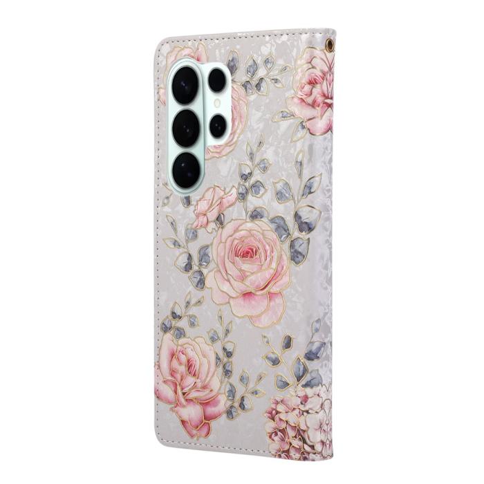 Bild 6,  Samsung Galaxy S26 Ultra Fodral RFID Läder Rosa Blommor