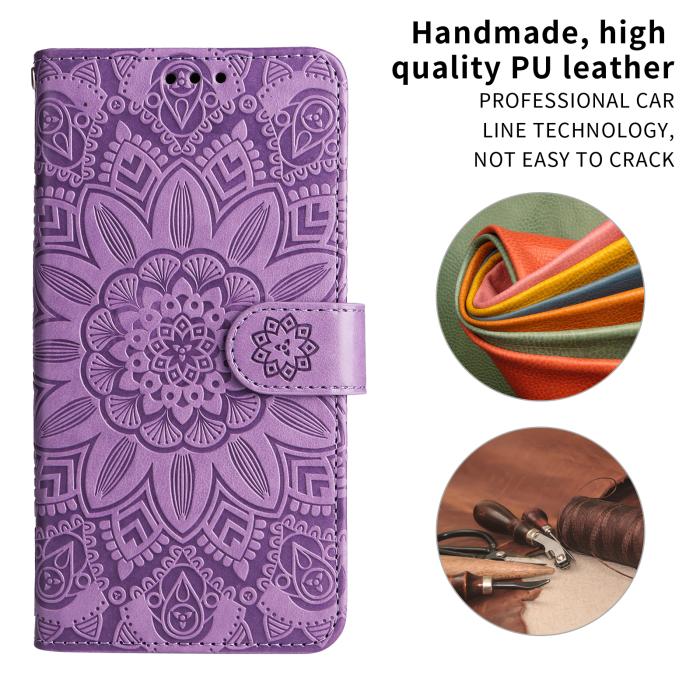 Bild 4,  Motorola Edge 70 Fodral Mandala Läder Lila