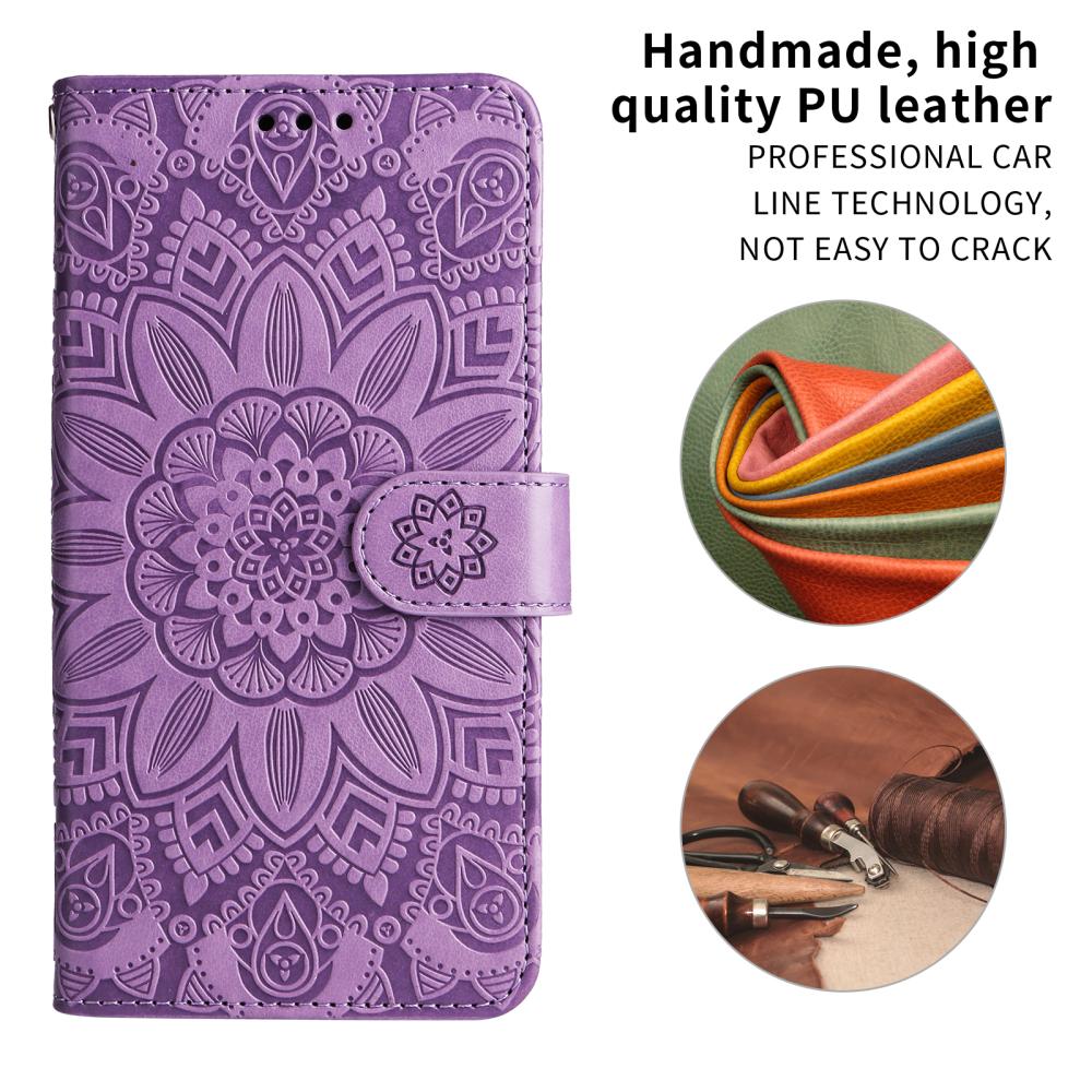  Motorola Edge 70 Fodral Mandala Läder Lila