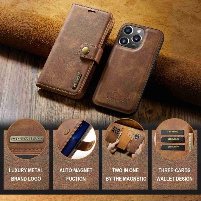 Bild 4, DG.MING DG.MING iPhone 15 Pro 2in1 Magnet Fodral / Skal Brun