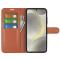  Samsung Galaxy S24 FE Fodral Litchi Läder Textur Brun