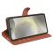  Samsung Galaxy S24 FE Fodral Litchi Läder Textur Brun