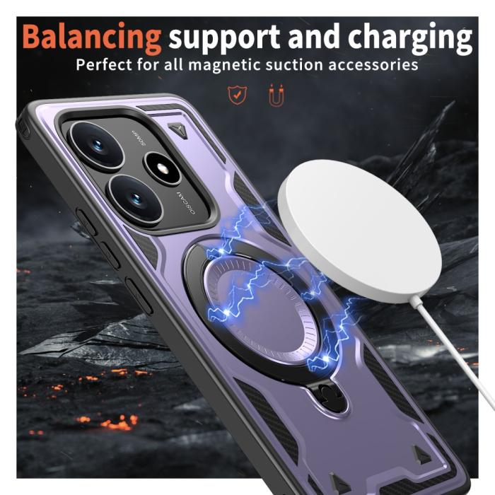 Bild 3,  Xiaomi Redmi Note 14 5G Skal MagSafe Kickstand Hybrid Lila
