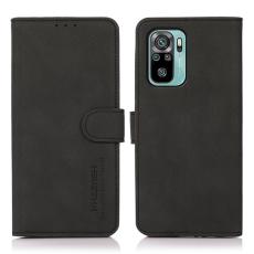 KHAZNEH Xiaomi Redmi Note 10S - KHAZNEH Retro L&auml;der Fodral - Svart