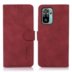 KHAZNEH Xiaomi Redmi Note 10S - KHAZNEH Retro L&auml;der Fodral - R&ouml;d