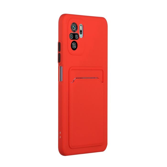 Bild 3,  Xiaomi Redmi Note 10S - TPU Skal Med Kortfack - Röd