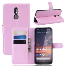  Nokia 3.2 - Litchi Pl&aring;nboksfodral - Ljus Rosa