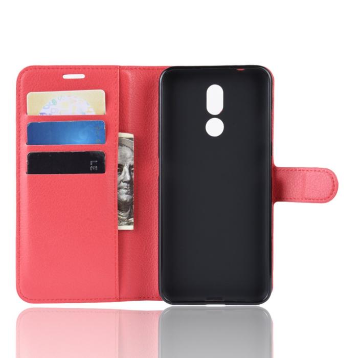 Bild 3,  Nokia 3.2 - Litchi Plånboksfodral - Röd