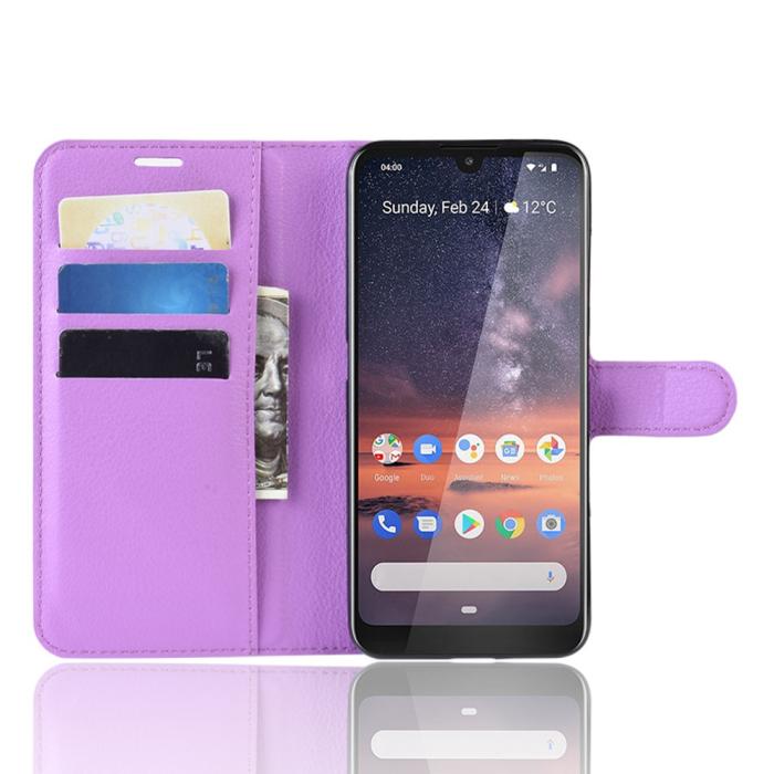 Bild 4,  Nokia 3.2 - Litchi Plånboksfodral - Lila