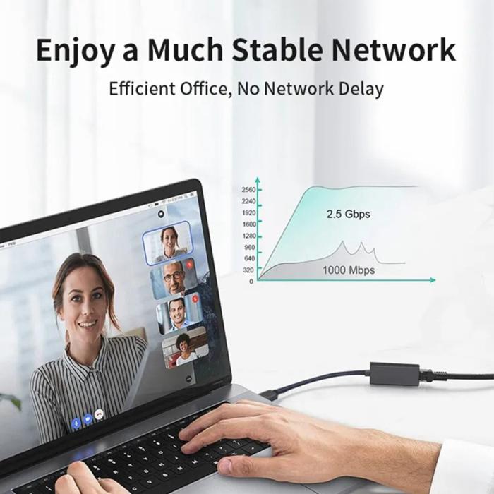 Bild 5, MINDPURE MINDPURE USB-C - RJ45 Nätverksadapter Svart