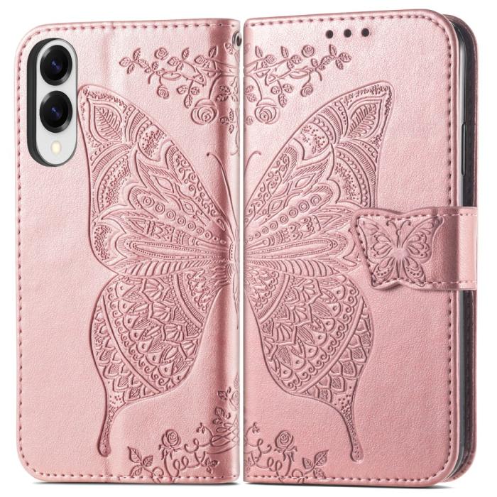 Bild 2,  Samsung Galaxy S25 Edge Fodral Med Fjäril Tryck Roséguld