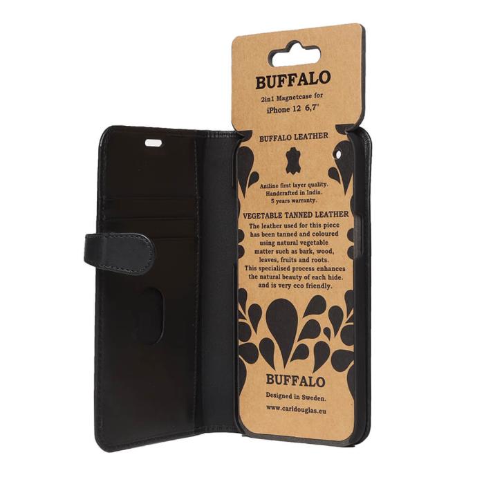 Bild 4, Buffalo Buffalo iPhone 12 Pro Max Fodral 2in1 Äkta Läder Svart