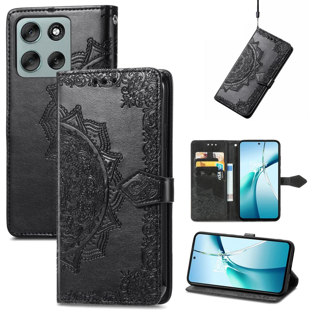  Motorola Moto G56 5G Fodral Mandala Läder Svart