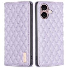 BINFEN BINFEN iPhone 16 Plus Fodral Diamond Flip L&auml;der Lila