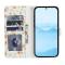  Samsung Galaxy A57 5G Fodral Rhombus Läder Blommor Vit