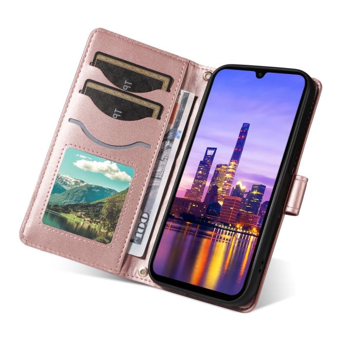 Bild 5,  Samsung Galaxy A16 / A26 5G Fodral Rhombus Läder Roséguld
