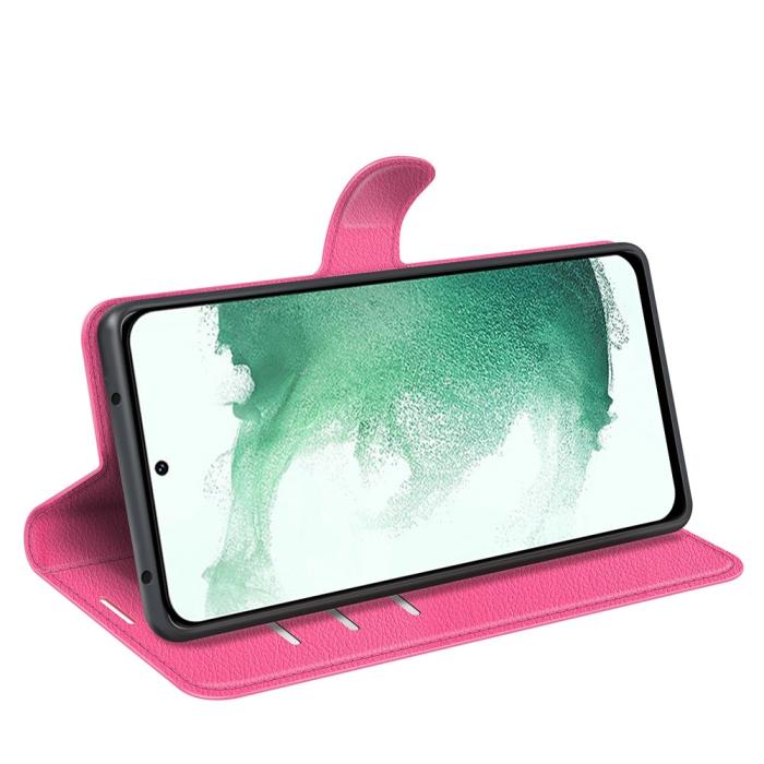 Bild 3,  Samsung Galaxy S23 Plus Fodral Litchi Läder Rosa