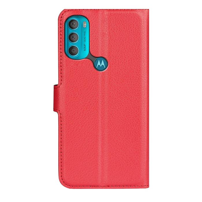 Bild 3,  Motorola Moto G71 Fodral Litchi Textur Röd