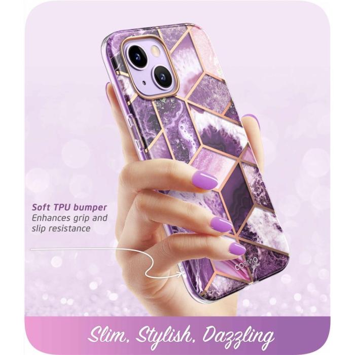 Bild 3, Supcase Supcase iPhone 15 Plus / 14 Plus Skal Cosmo Marmor Lila
