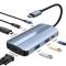  7in1 100W USB-C Dockningsstation VGA/USB-C/USB 3.0 Blå