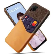  Huawei P40 Lite - Skal med plats f&ouml;r kort - Brun