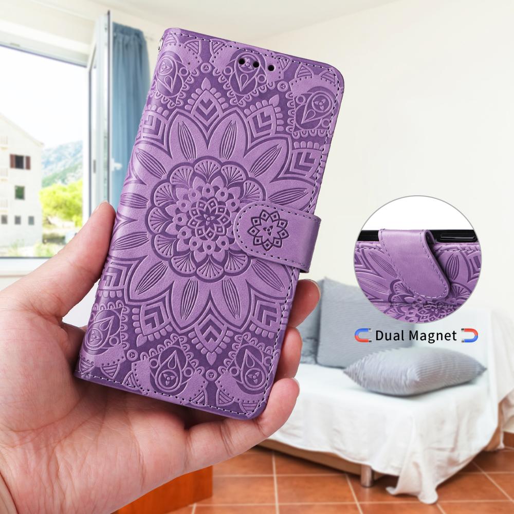  Motorola Edge 70 Fodral Mandala Läder Lila