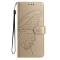  Samsung Galaxy S26 Fodral Fjäril Tryck Guld