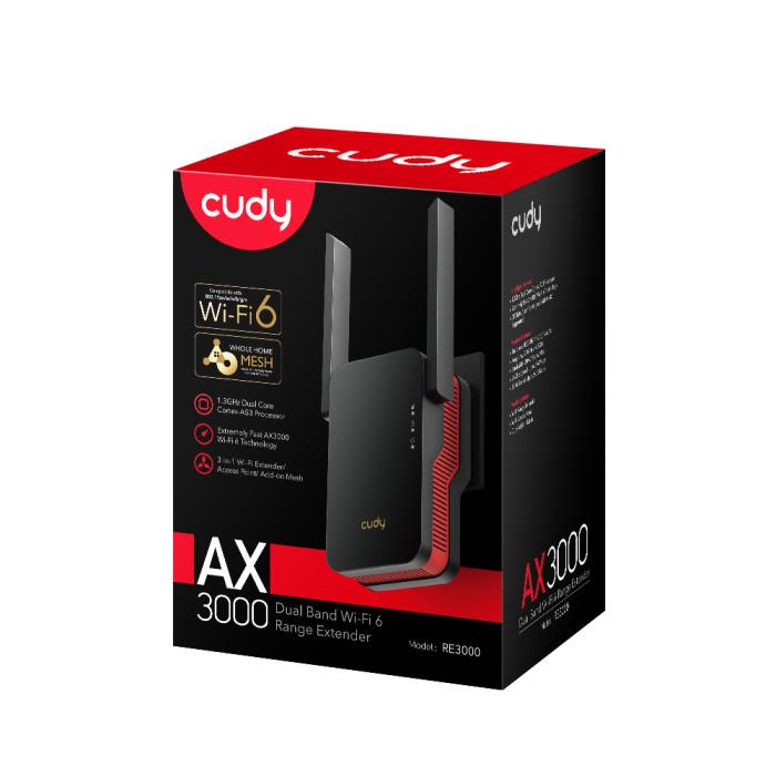 Bild 5, Cudy Cudy Wi-Fi Repeater RE3000 AX3000 Mesh Svart