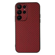  Samsung Galaxy S23 Ultra Skal Kolfiber Textur R&ouml;d