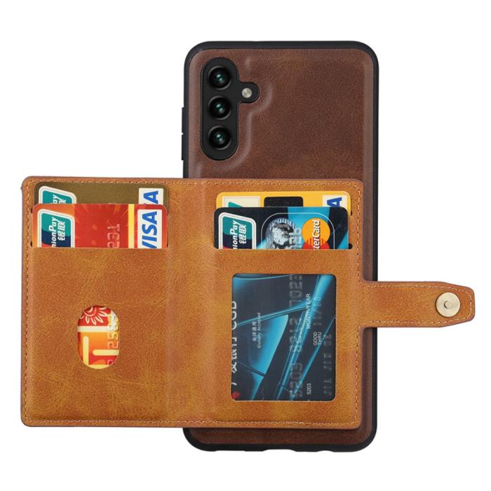 Bild 2,  Samsung Galaxy A05s 4G Läder Skal Med Kortfack Svart