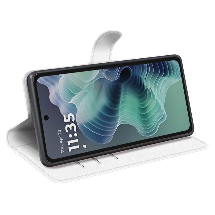 Bild 3,  Motorola Moto G35 5G Fodral Litchi Läder Vit