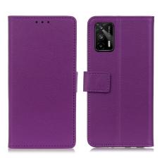  Realme GT 5G - Solid L&auml;der Fodral - Lila
