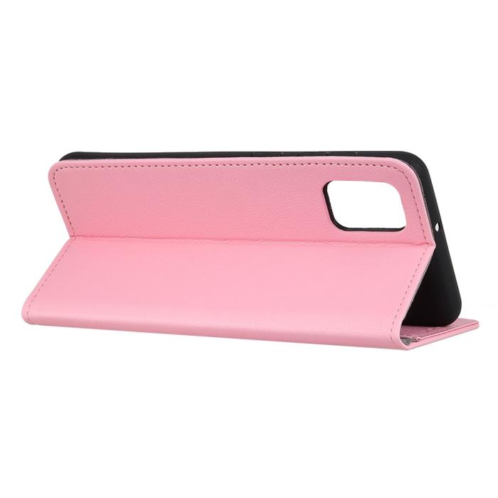 Bild 3,  Realme GT 5G - Solid Läder Fodral - Rosa