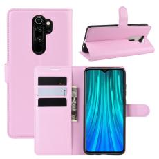  Xiaomi Redmi Note 8 Pro - Litchi Pl&aring;nboksfodral - Ljus Rosa