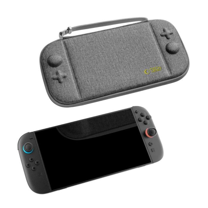 Bild 5, Tech-Protect Tech-Protect Nintendo Switch 2 Förvaringsväska Slim Pouch Grå